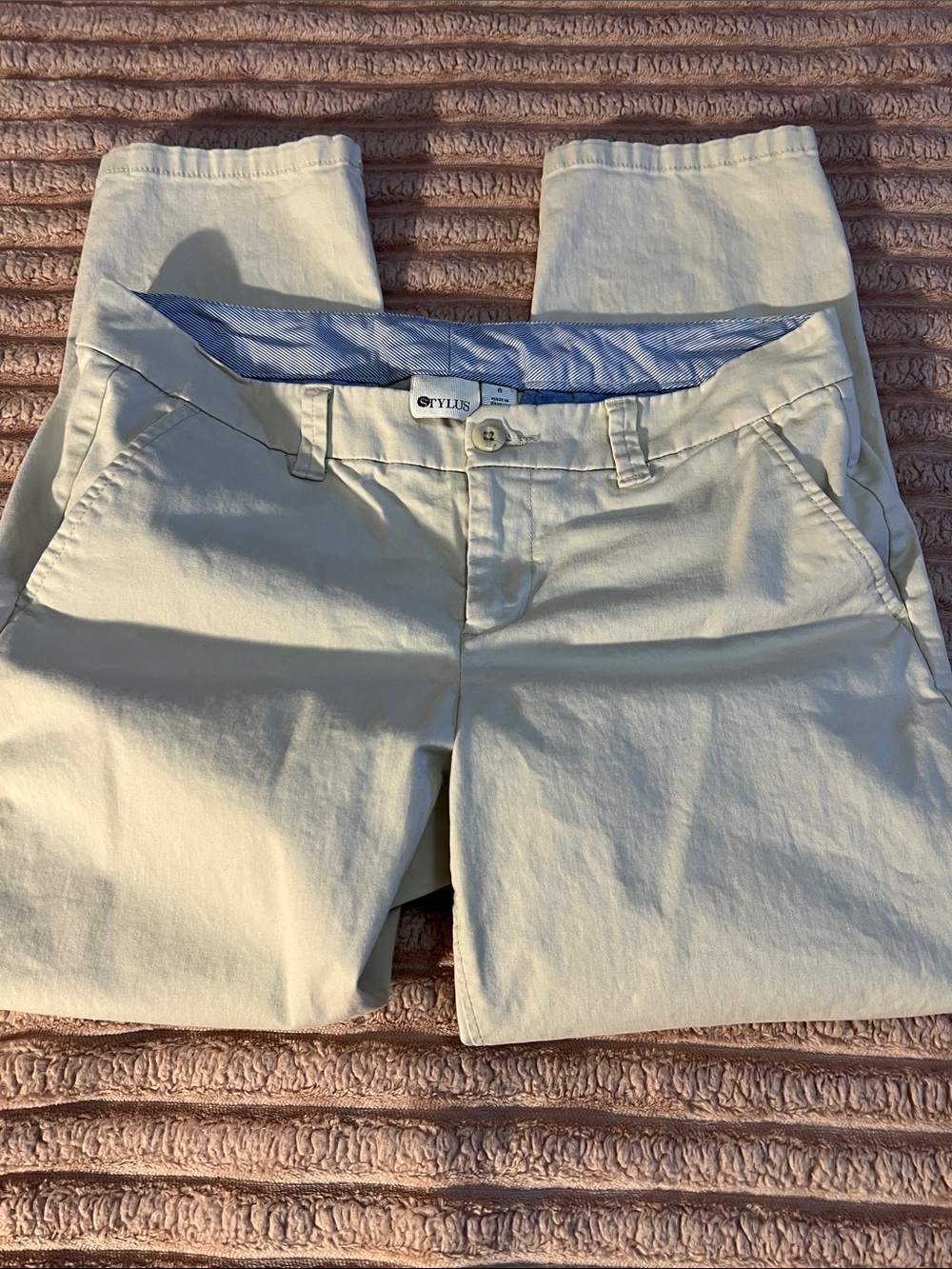 STYLUS Women's Ankle Capri Pants in Cream/Khaki Size 8